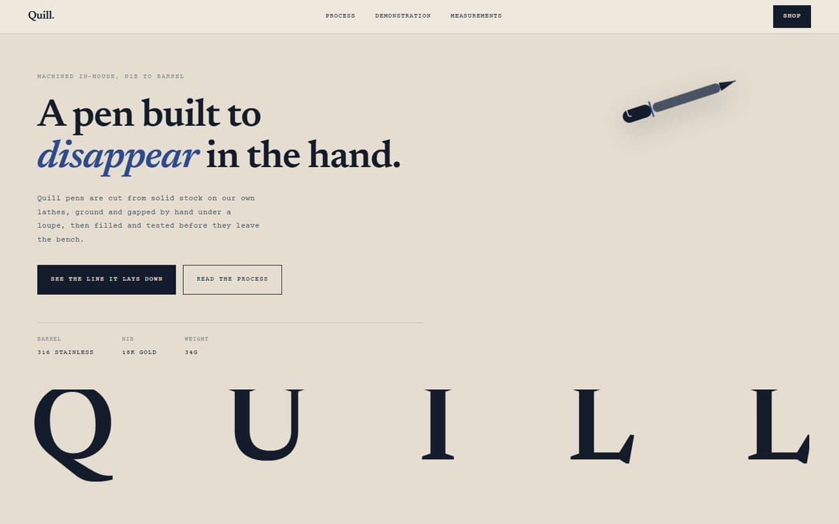 Quill — Machined Fountain Pens — screenshot